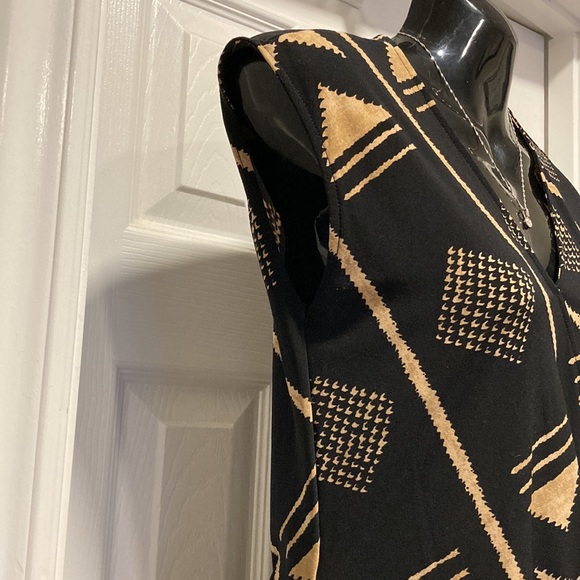 Chaps - Geometric Sleeveless V Neck Stretch Pull On Cross Wrap Top - Sz S - Picture 8 of 12